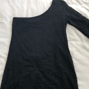 Asymmetrical Lace Mini Dress